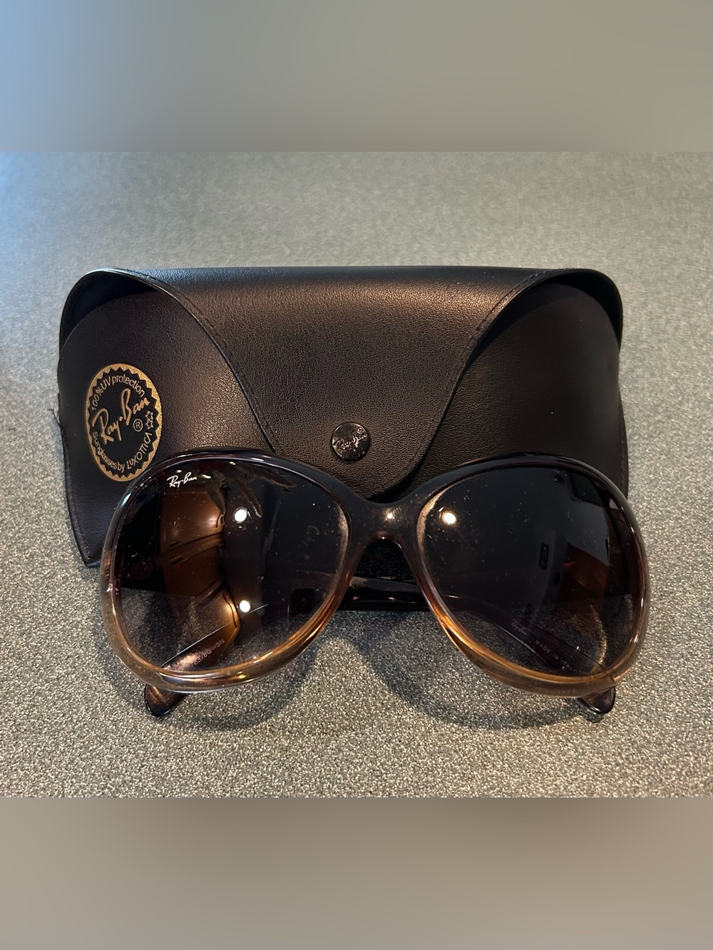 Ray-Ban Women’s Black to Brown Gradient Oversized Sunglasses
